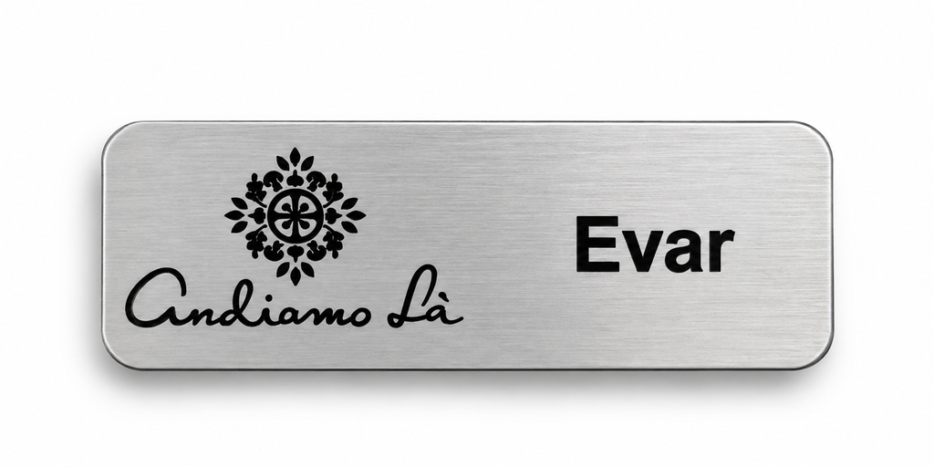 Gafete personalizado en aluminio sublimado 7 x 2.5 cm