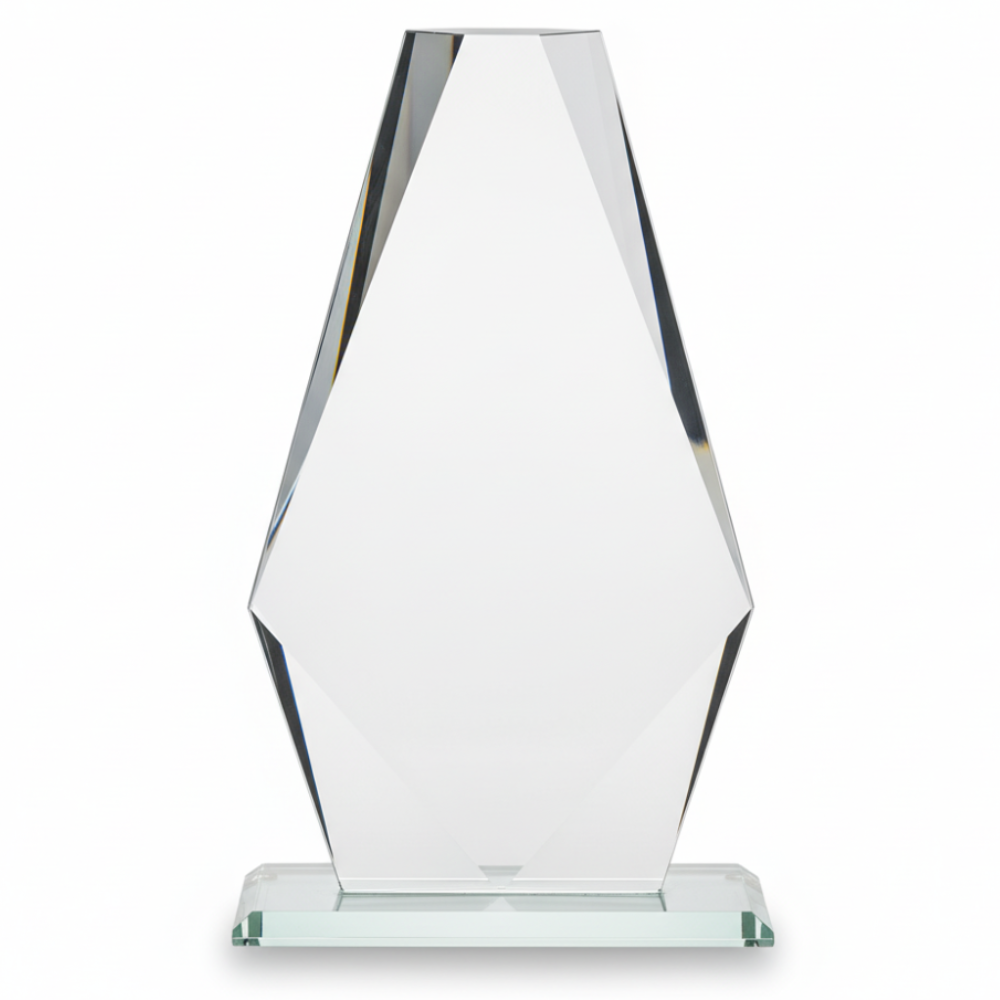 Cristal Vela 9 5/8" con grabado laser. Jade