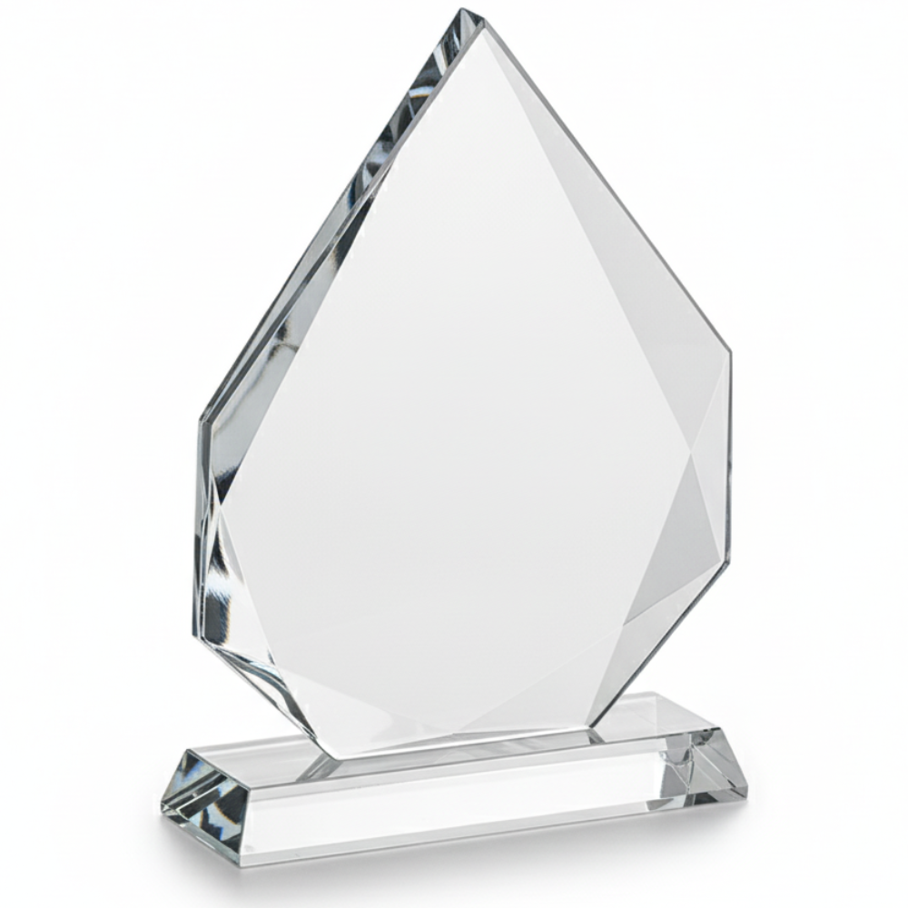 Cristal Diamante 7 1/2" con grabado laser.