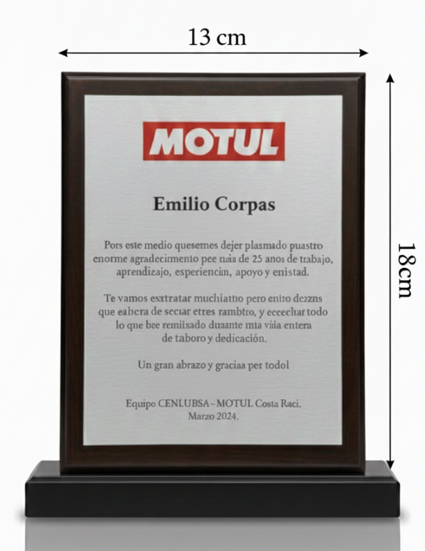 Placa escritorio Value 13x18