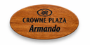 Gafete personalizado de madera de Almendro (ovalado)