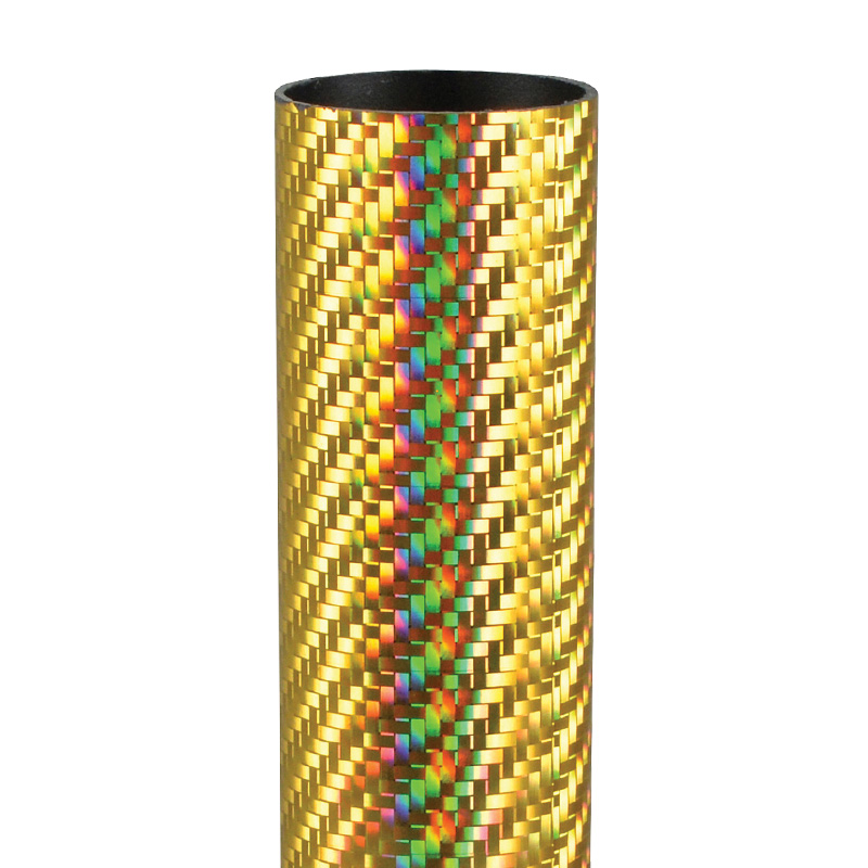 Columna Fibra Carbon redonda dorada