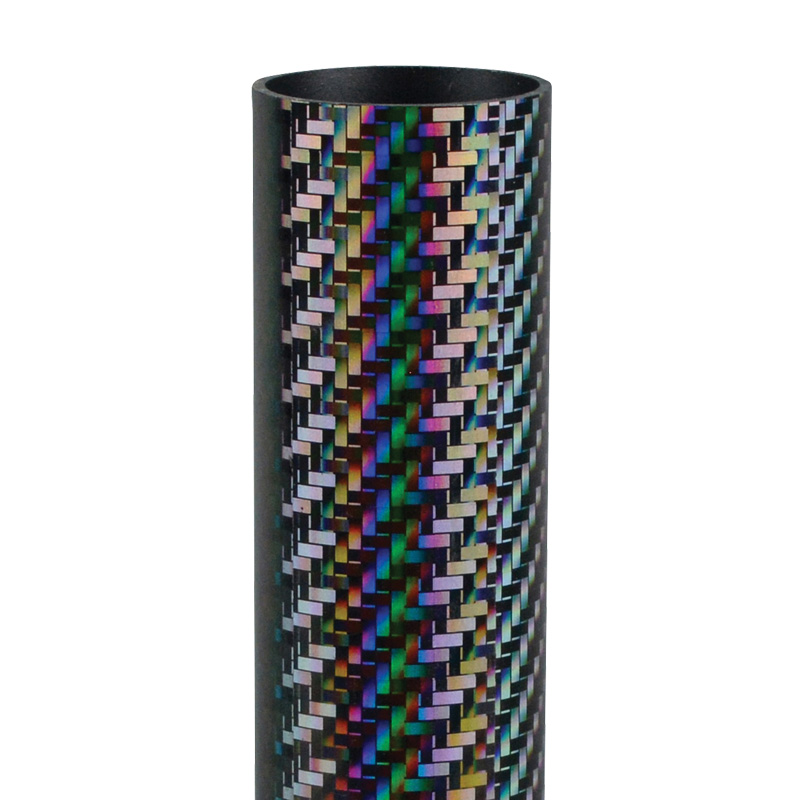 Columna Fibra Carbon redonda negro