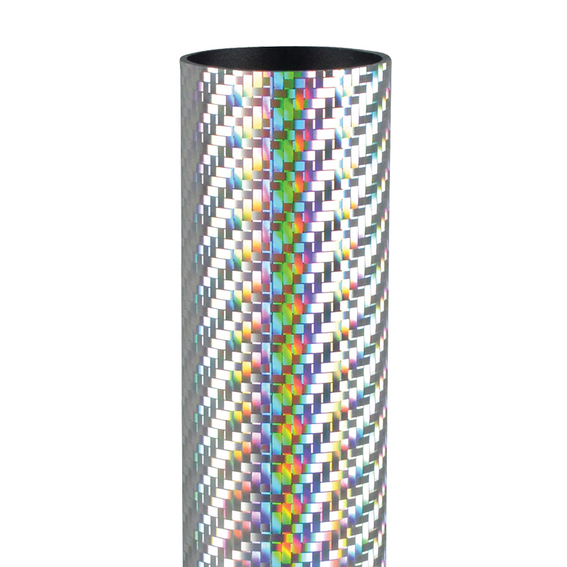 Columna Fibra Carbon redonda plateado