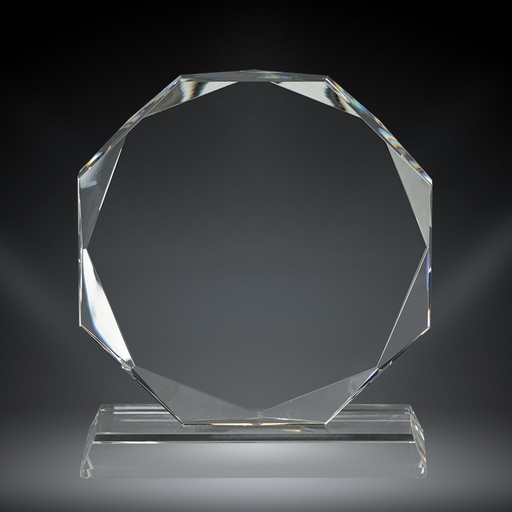 [96005 (grab)] Cristal Octagonal 5 1/2" con grabado laser.